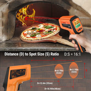 TempPro TempScan PLUS TP450 Dual-Laser Infrared Thermometer — 0.5s Response, 16:1 D:S