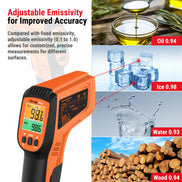 TempPro TempScan PLUS TP450 Dual-Laser Infrared Thermometer — 0.5s Response, 16:1 D:S
