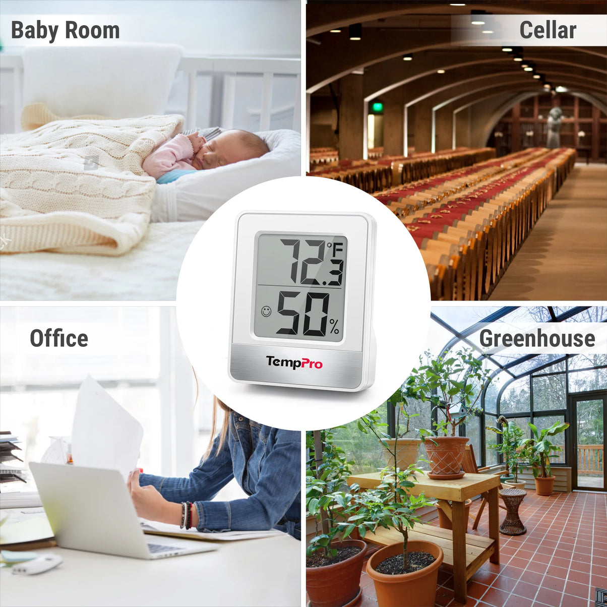 TempPro TempAir CORE TP49 Indoor Thermometer & Hygrometer — ±1°F/±2% RH, Comfort Indicator