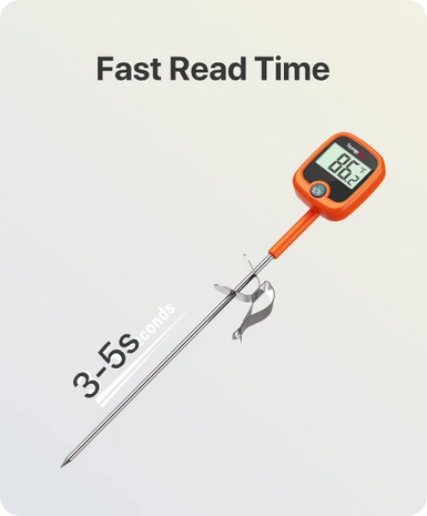 TempPro TempDip PLUS TP509 Digital Candy Thermometer — 8" Probe with Pot Clip