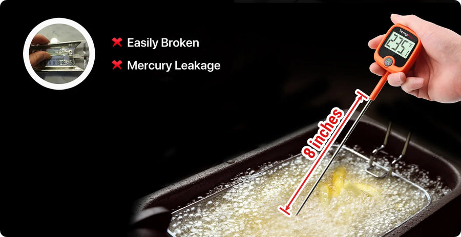 TempPro TempDip PLUS TP509 Digital Candy Thermometer — 8" Probe with Pot Clip