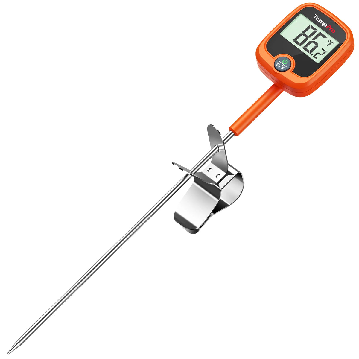 TempPro TempDip PLUS TP509 Digital Candy Thermometer — 8" Probe with Pot Clip