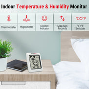 TempPro TempAir CORE TP50 Digital Indoor Thermometer & Hygrometer — Calibratable, Large Backlit