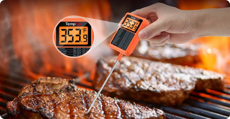 Thermomètre de cuisson et friture TempPro TempDip PLUS TP510 — Sonde de 20 cm avec attache-marmite