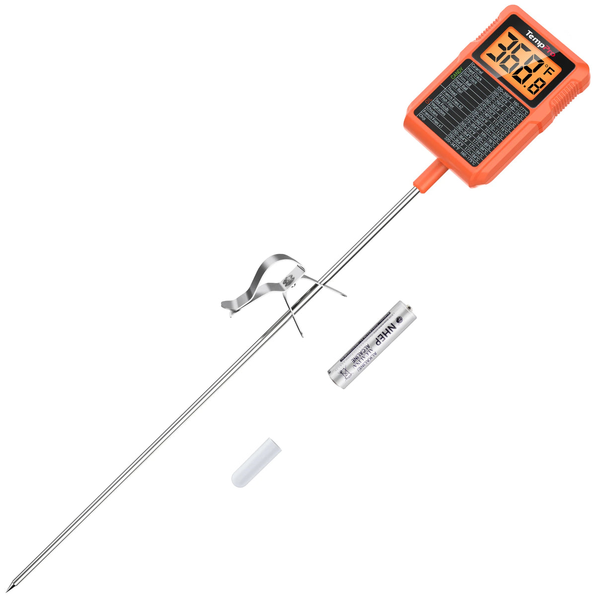 Thermomètre de cuisson et friture TempPro TempDip PLUS TP510 — Sonde de 20 cm avec attache-marmite