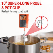 Thermomètre de cuisson et friture TempPro TempDip PLUS TP510 — Sonde de 20 cm avec attache-marmite