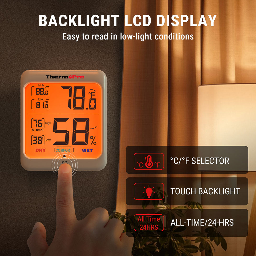 TP53 2 Packs Indoor Hygrometer Thermometer