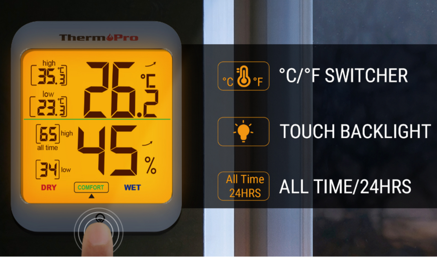 TP53 2 Packs Indoor Hygrometer Thermometer
