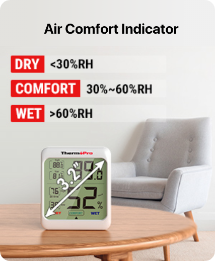 Thermomètre hygromètre d'intérieur TP53