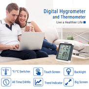 Thermomètre et hygromètre d'intérieur numérique TempPro TempAir CORE TP55 — ±0,5 °C/±2 % HR, enregistrement des valeurs maximales/minimales