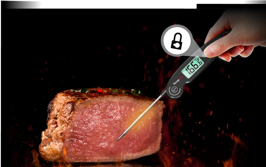 Thermomètre à viande à lecture instantanée TempPro TempSwift PLUS TP605 — Numérique, lecture rapide, sonde pliable