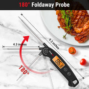 Thermomètre à viande à lecture instantanée TempPro TempSwift PLUS TP605 — Numérique, lecture rapide, sonde pliable