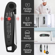 Thermomètre à viande à lecture instantanée TempPro TempSwift PLUS TP605 — Numérique, lecture rapide, sonde pliable
