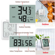 Termómetro e higrómetro inalámbrico para interior y exterior TempPro TempAir PLUS TP60B — 150 m de alcance, máximos/mínimos