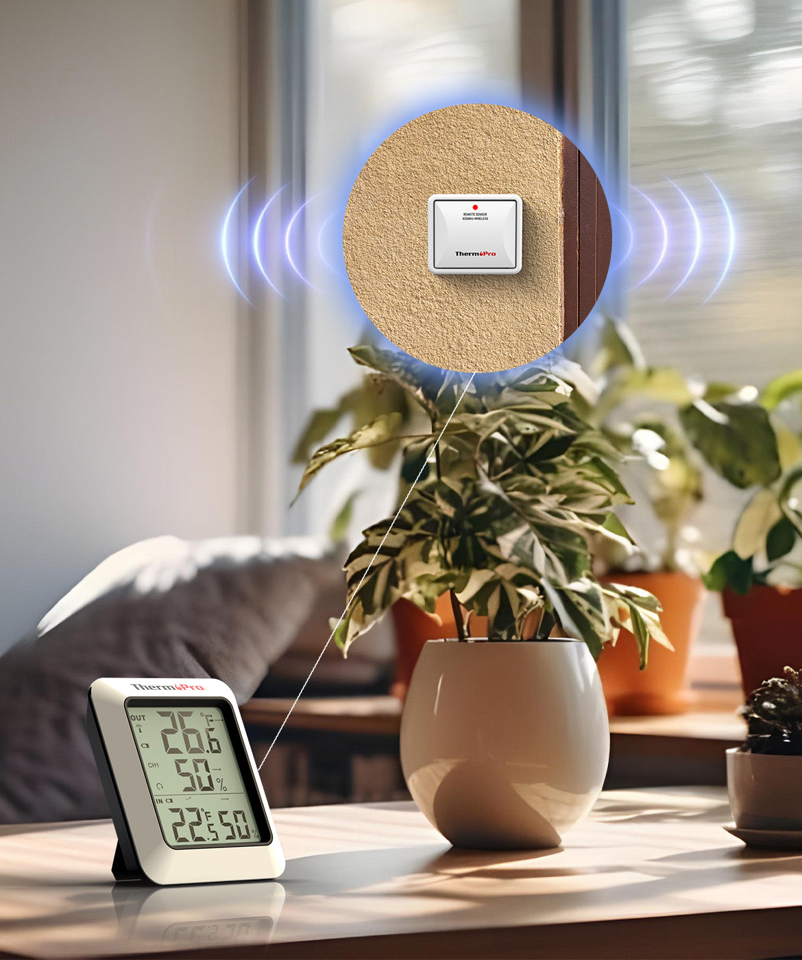 TP60B with 2 Sensors Wireless Thermometer Hygrometer
