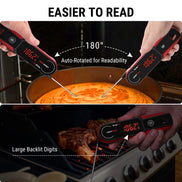 TempPro TP622W Lightning Instant-Read Meat Thermometer — 0.1-Second Read, ±0.5°F, 10-Year Warranty, Red·Store Edition
