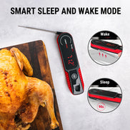 TempPro TP622W Lightning Instant-Read Meat Thermometer — 0.1-Second Read, ±0.5°F, 10-Year Warranty, Red·Store Edition