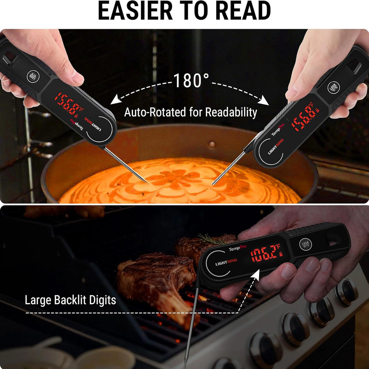 Thermomètre à viande instantané TempPro TP622 Lightning – Ultra-rapide, étanche
