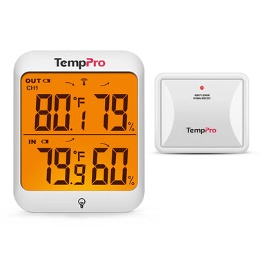Termómetro e higrómetro inalámbricos de interior y exterior TempPro TempAir PLUS TP63B — Hasta 4 ubicaciones, 152 m