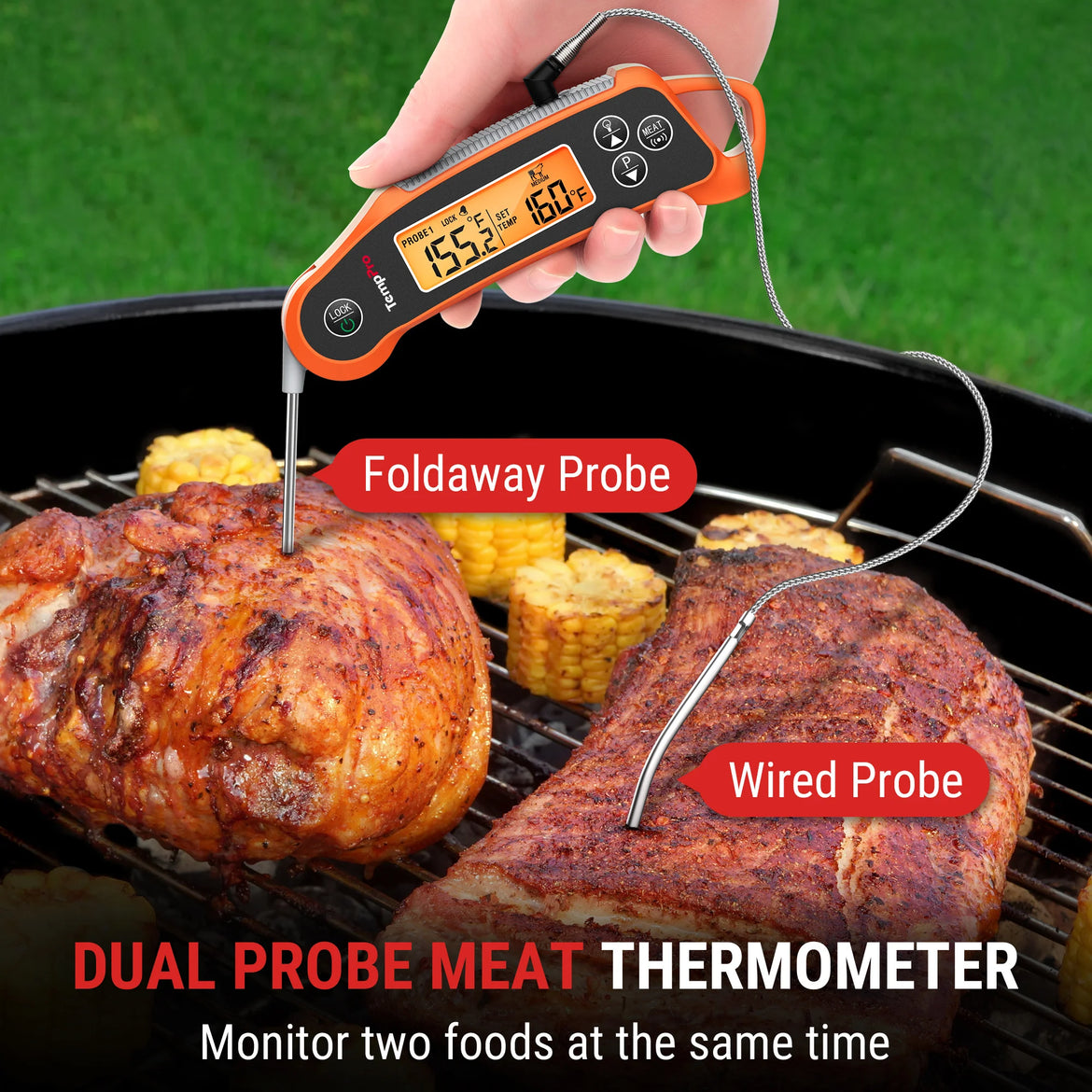TempPro TempSwift PLUS TP710 Leave-In Meat Thermometer — Oven & Grill Safe with Timer