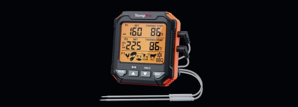 TempPro TempTrack PLUS TP717 Leave-In Meat Thermometer — Oven & Grill Safe, Backlit Display