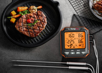 TempPro TempTrack PLUS TP717 Leave-In Meat Thermometer — Oven & Grill Safe, Backlit Display