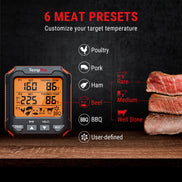 TempPro TempTrack PLUS TP717 Leave-In Meat Thermometer — Oven & Grill Safe, Backlit Display