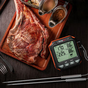 TempPro TempTrack PLUS TP717 Leave-In Meat Thermometer — Oven & Grill Safe, Backlit Display