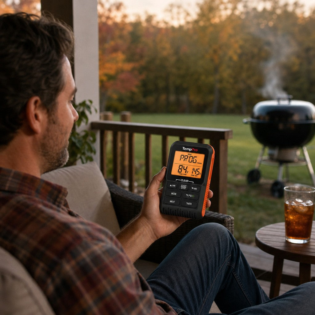 TP806BW 300FT Wireless Meat Thermometer receiver, no app needed