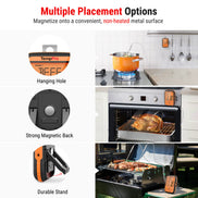 TempPro TempSync PLUS TP828B Wireless Meat Thermometer — 500FT RF Range, Dual Probes with Receiver & 4 Alarm Modes