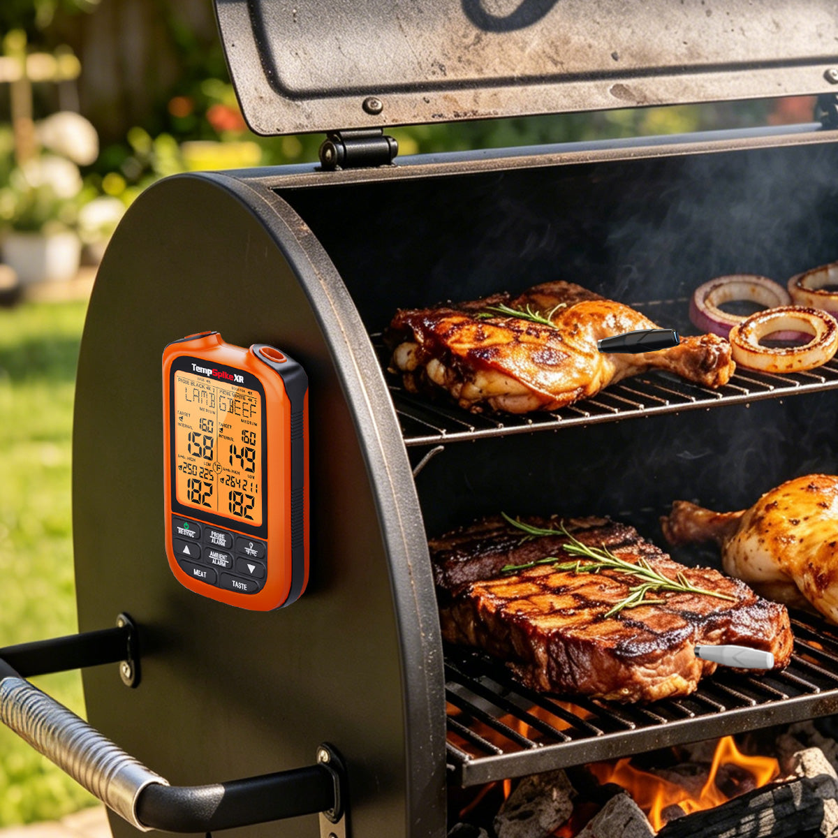TempPro TempSpike XR TP862B Wireless Meat Thermometer — 1000FT RF Range, 2 Wire-Free Probes