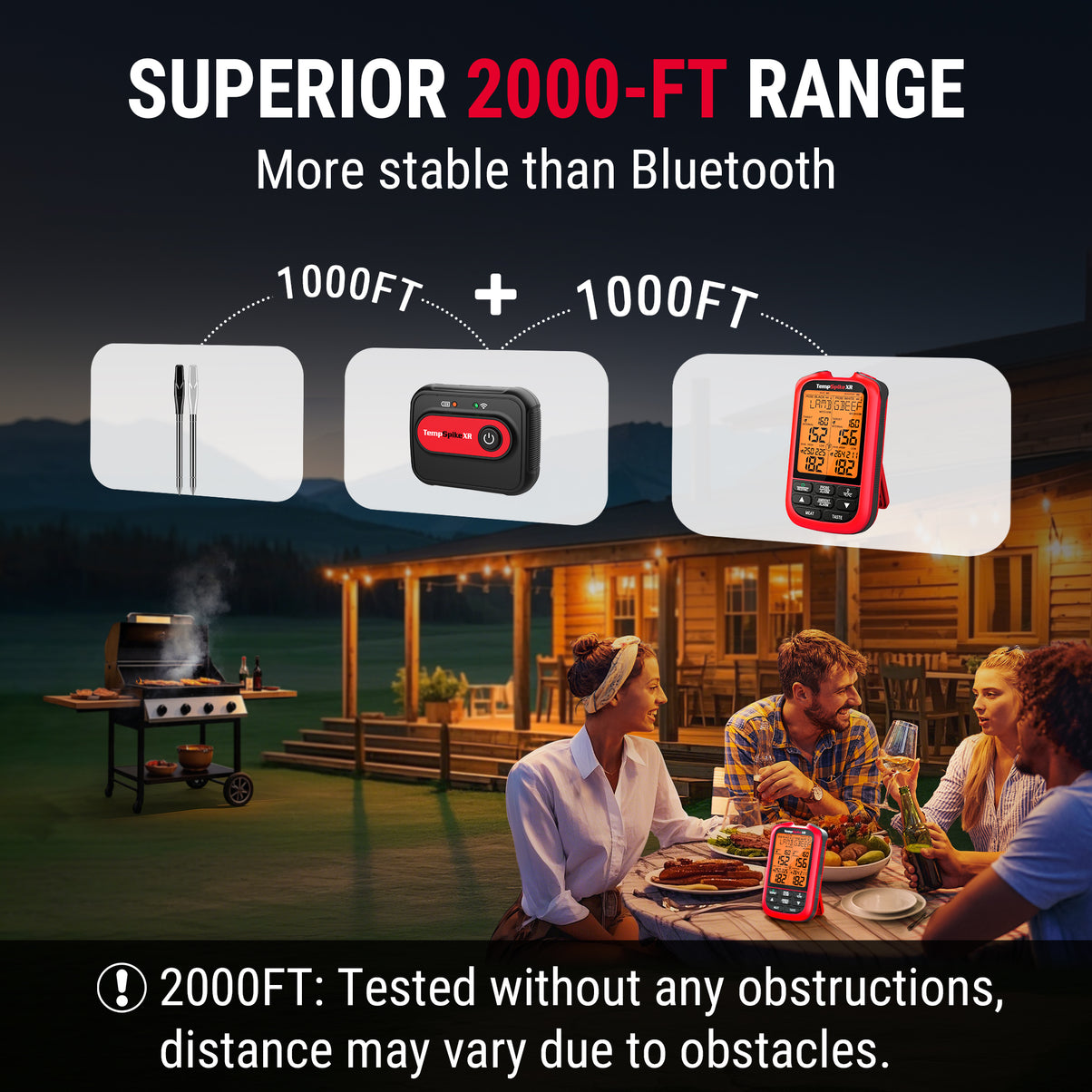 TempSpikeXR TP863B 2000FT Red Wireless Meat Thermometer
