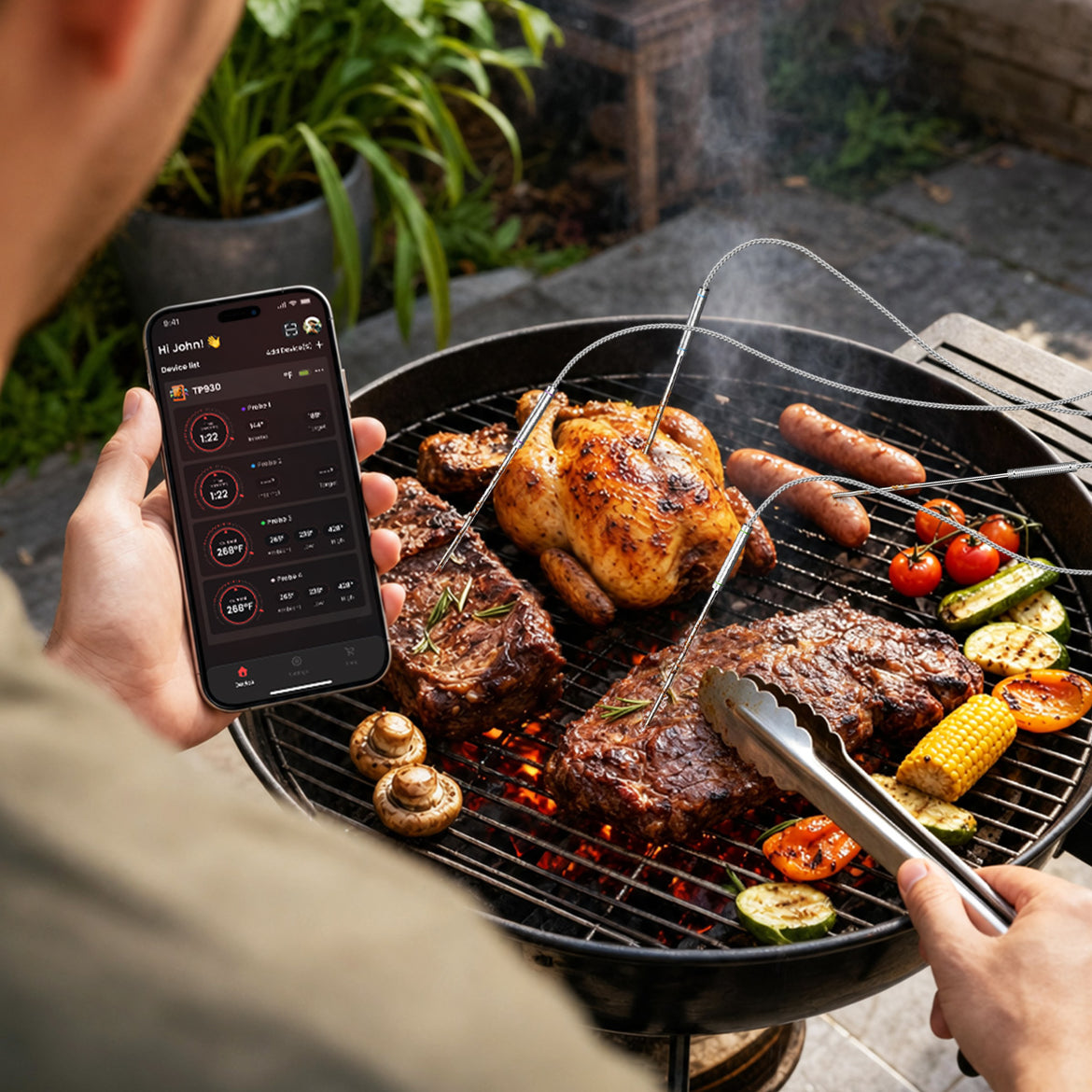 TempPro TempSync PRO TP930 Wireless Meat Thermometer — Smart Bluetooth, App Alerts