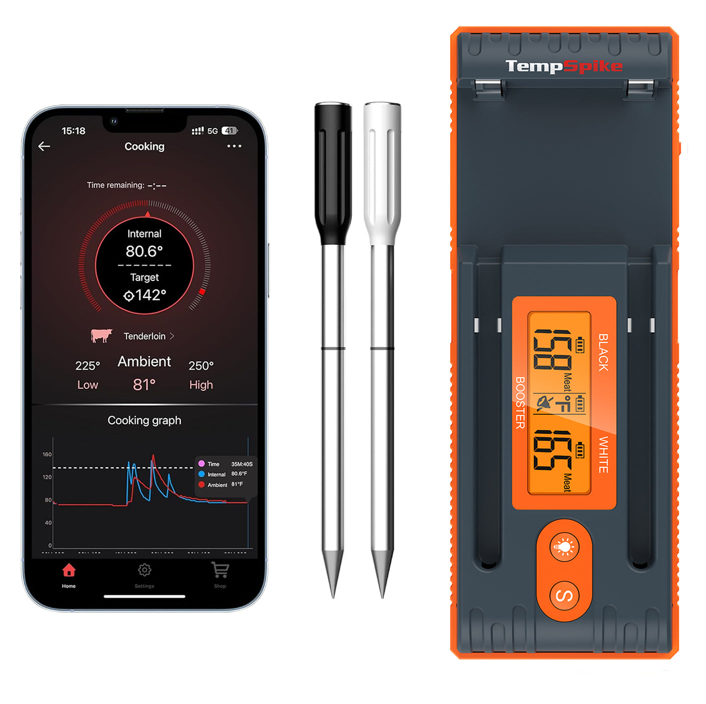 Thermomètre à viande véritablement sans fil TP962W Twin TempSpike