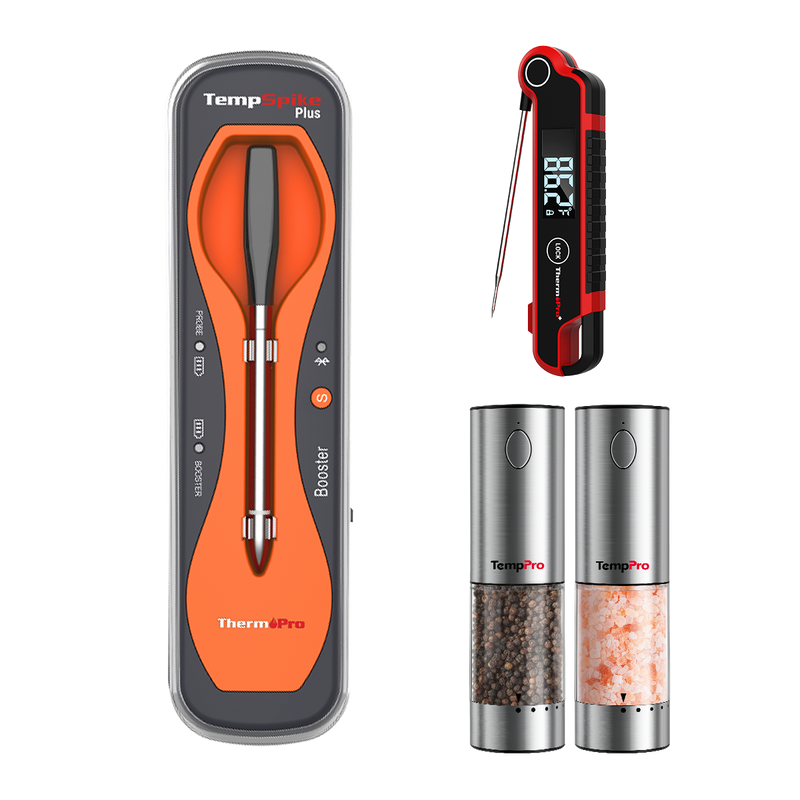3-in-1 Premium Grilling Gift Set: Meat Thermometers & Grinders