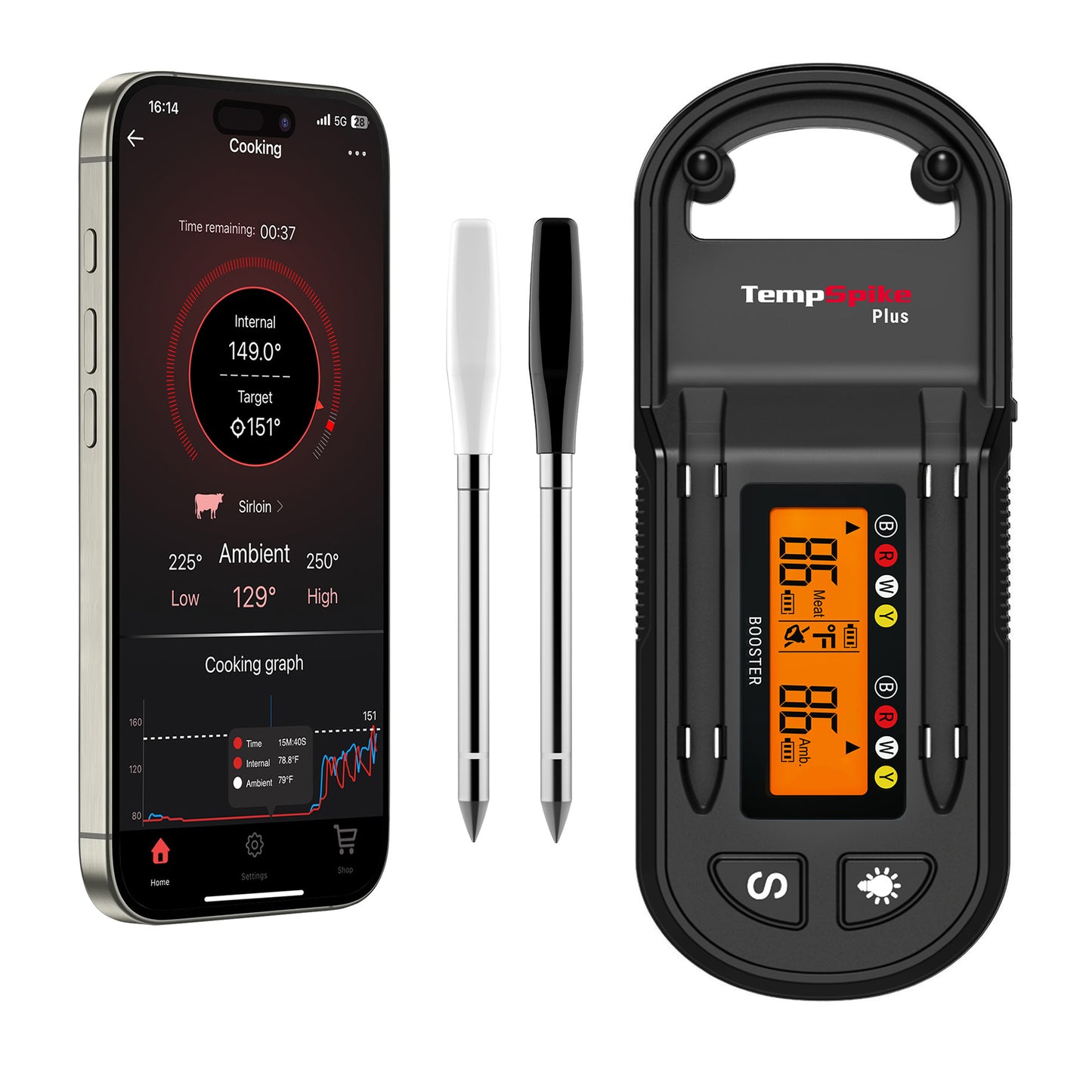 Thermomètre à viande sans fil TP972W Twin TempSpike Plus 600 pieds
