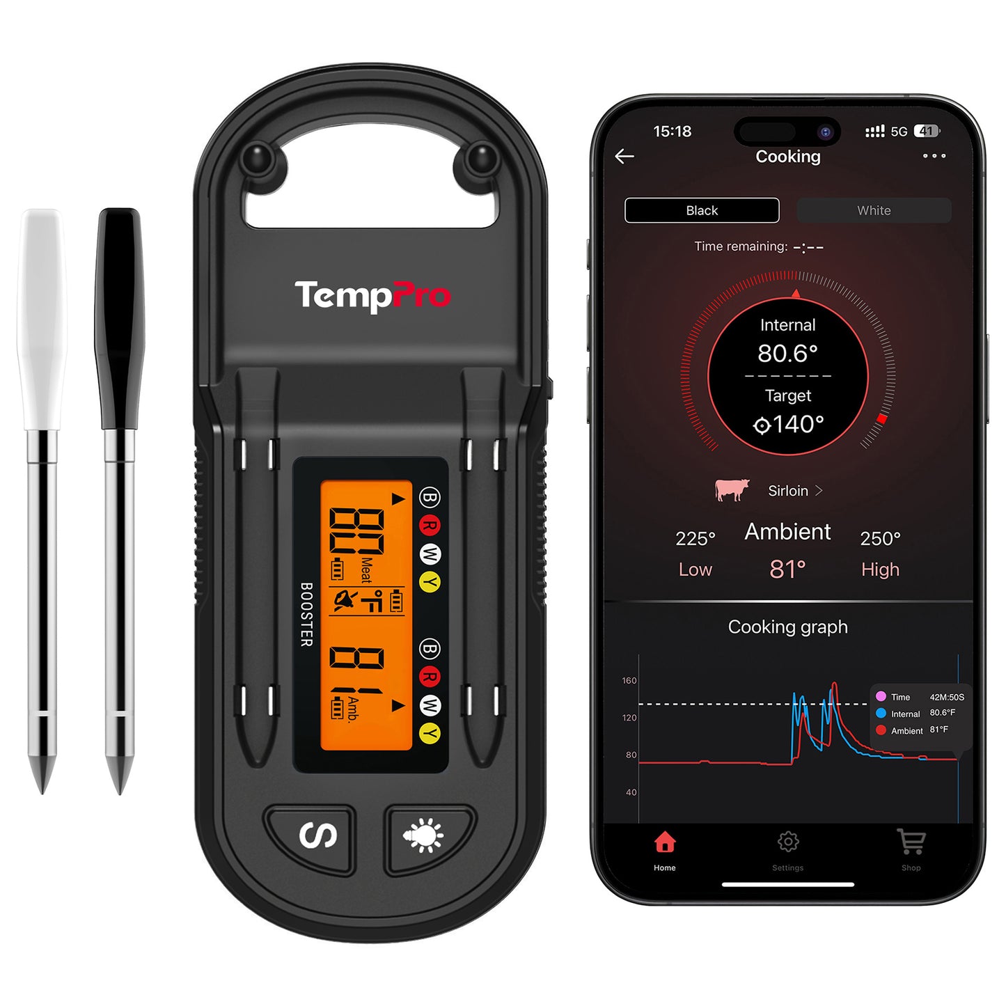 TP972W Twin TempSpike Plus 600FT Wireless Meat Thermometer