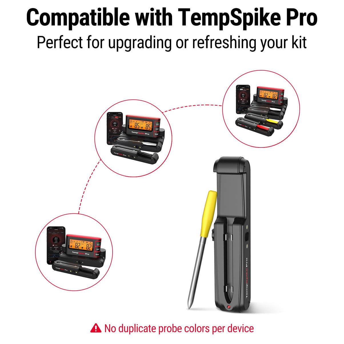 TempPro TempSpike Pro Sonda inalámbrica amarilla — Repuesto original, para TP980