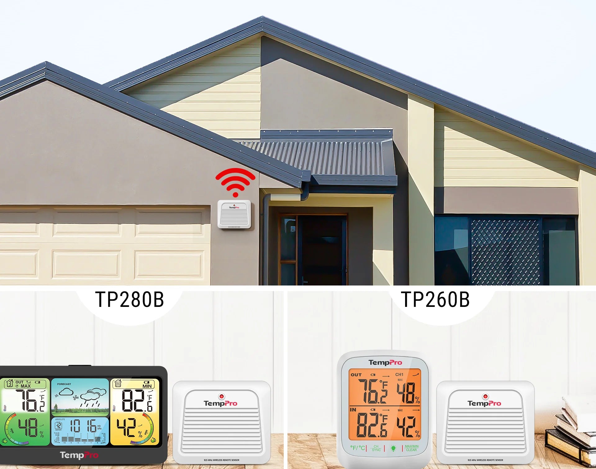 Transmisor de sensor exterior adicional ThermoPro TX-7B, solo para TP260B/TP280B