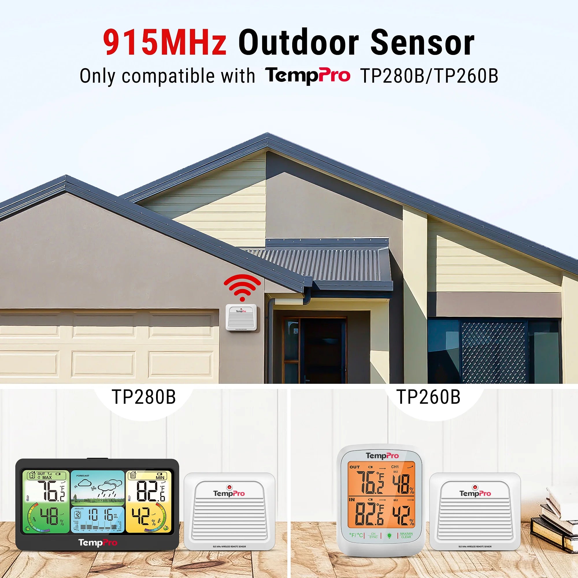 Transmisor de sensor exterior adicional ThermoPro TX-7B, solo para TP260B/TP280B