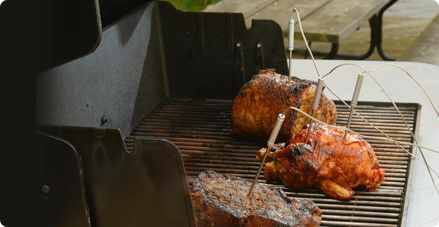 TempPro TempSync PLUS TP829B Wireless Meat Thermometer — 1000FT RF Range, 4 Probes & Dual Timers