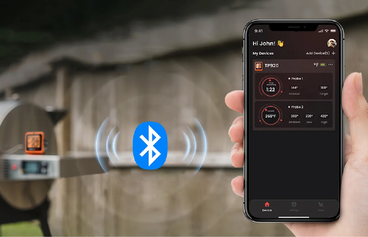 Termómetro inalámbrico para carne con Bluetooth TP920