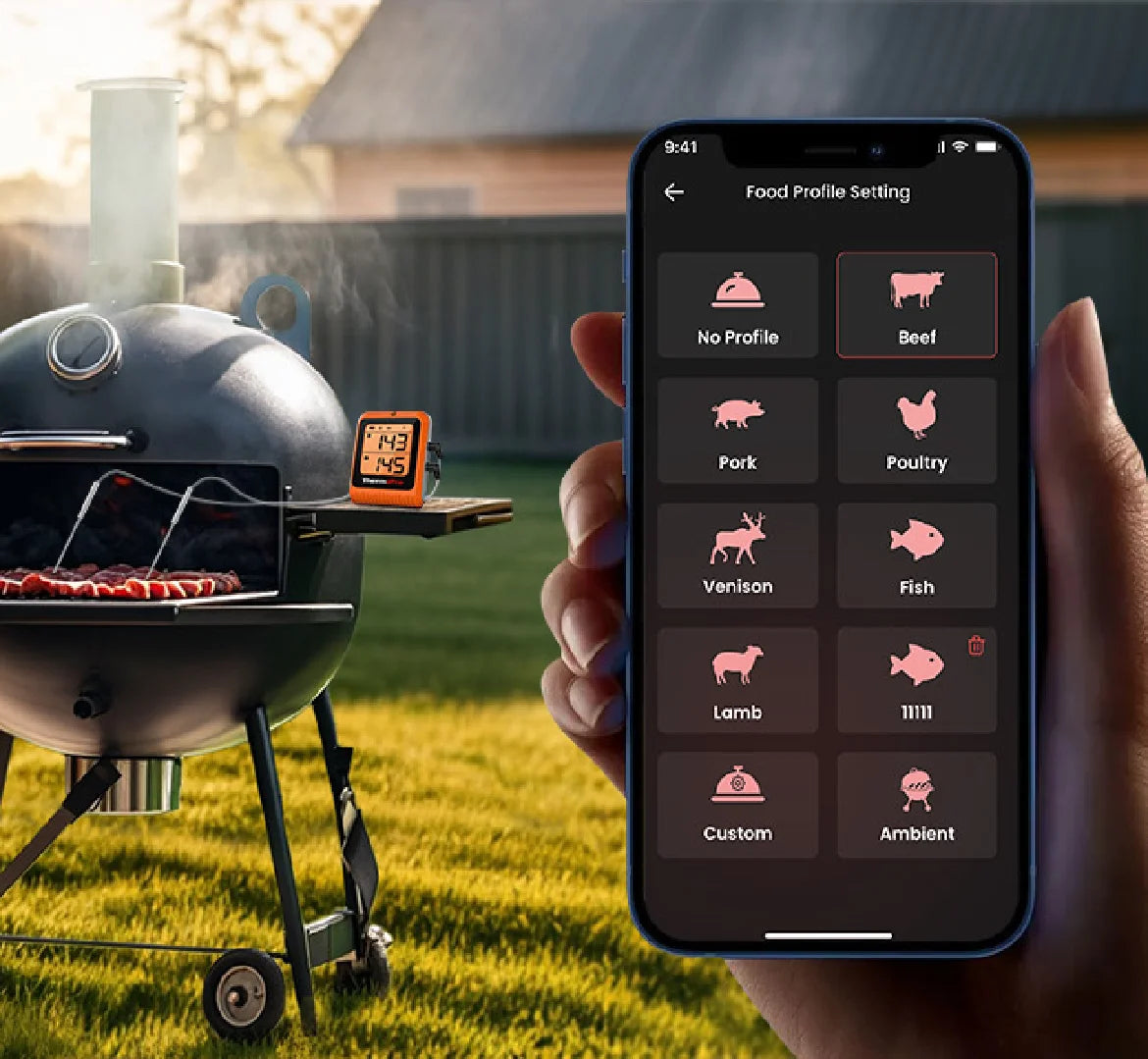 Termómetro inalámbrico para carne con Bluetooth TP920