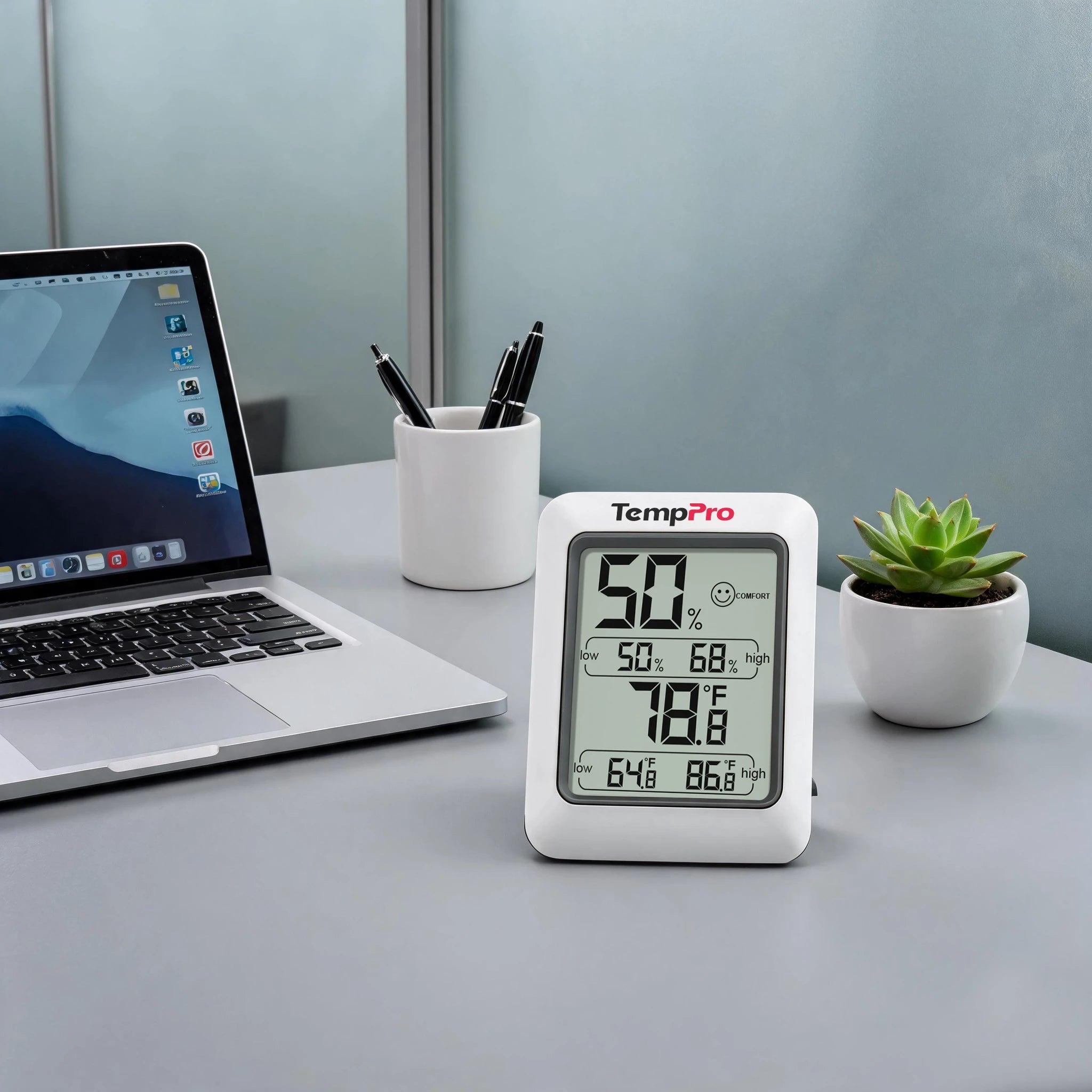 TempPro TP50 Digital Indoor Thermometer & Hygrometer — Calibratable, Large Backlit