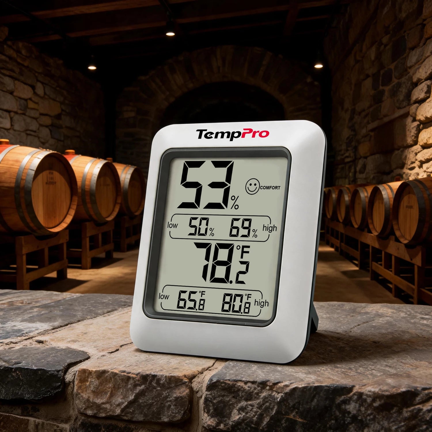 TempPro TP50 Digital Indoor Thermometer & Hygrometer — Calibratable, Large Backlit