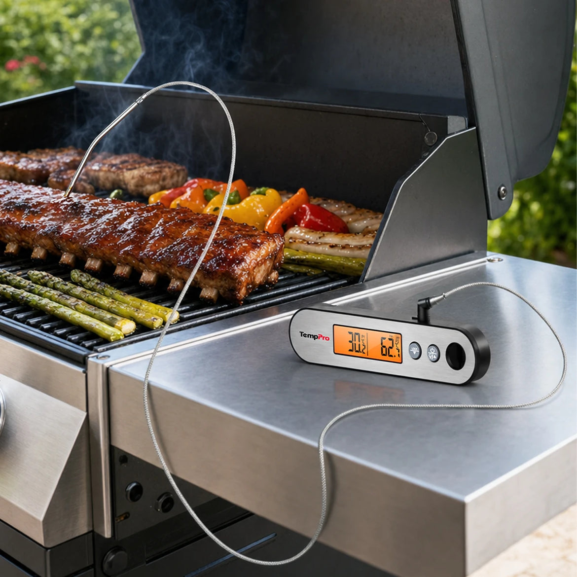 Thermomètre à viande TempPro TempSwift PLUS TP610 sans fil — Sonde pour four, alarme instantanée