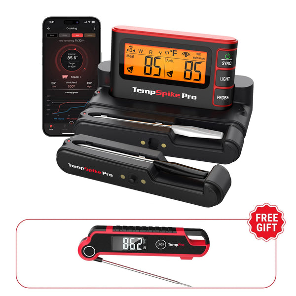 TempPro TempSpike Pro TP980 Smart Wireless Meat Thermometer — Up to 4 Probes, Wi-Fi, 1,060-ft Bluetooth