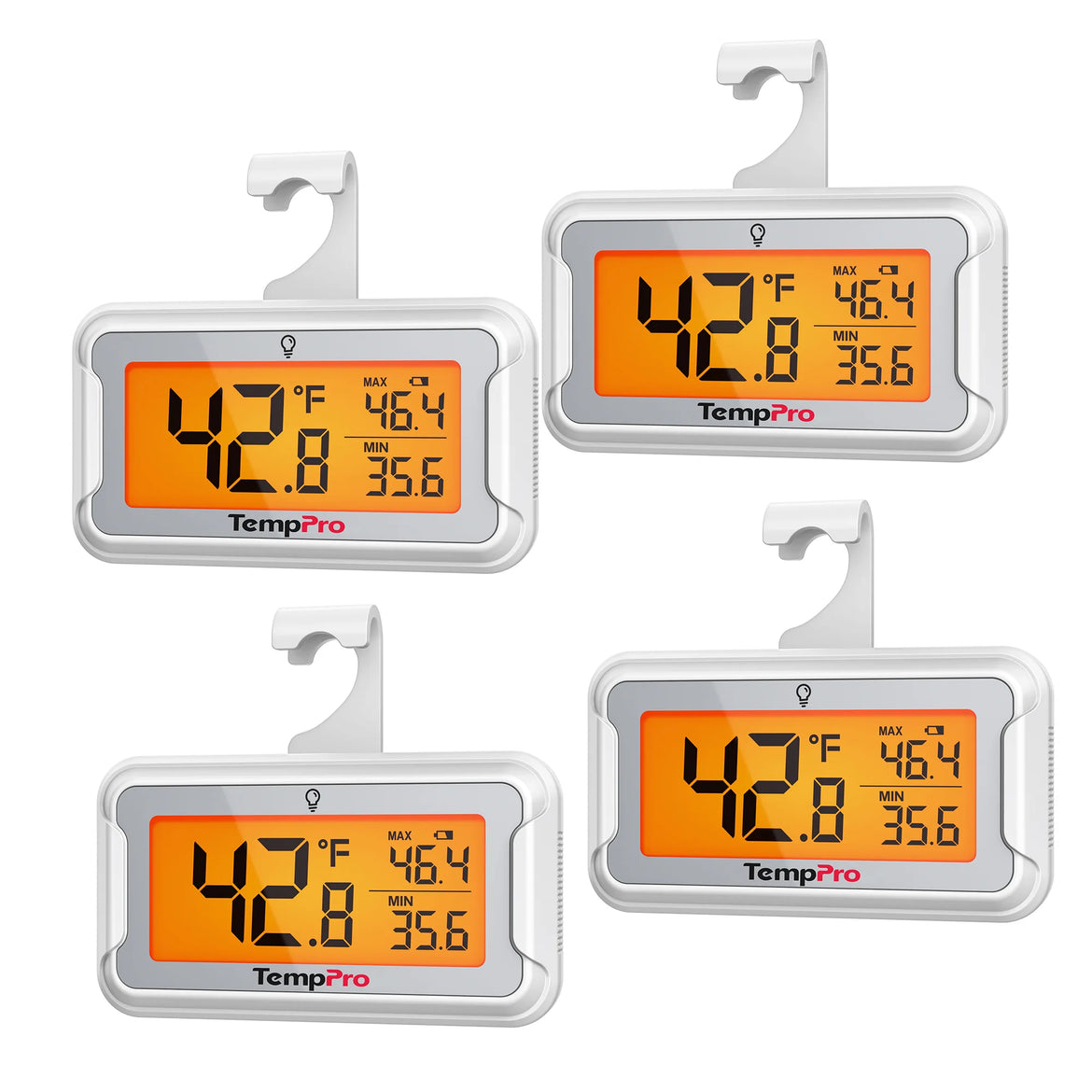 TempPro TempAir CORE TP110 Digital Refrigerator & Freezer Thermometer — IPX6 Waterproof, ±1.8℉