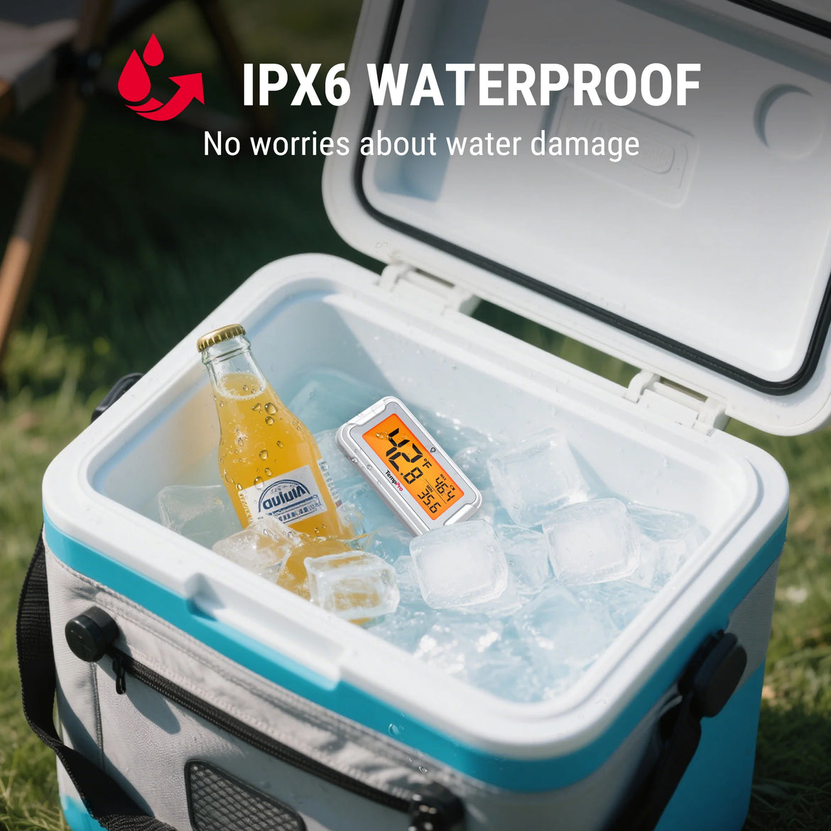 TempPro TempAir CORE TP110 Digital Refrigerator & Freezer Thermometer — IPX6 Waterproof, ±1.8℉