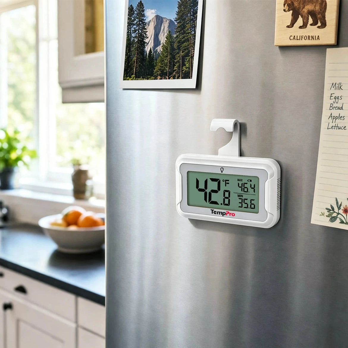 TempPro TempAir CORE TP110 Digital Refrigerator & Freezer Thermometer — IPX6 Waterproof, ±1.8℉